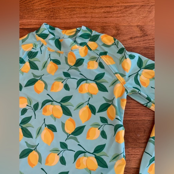 Janie and Jack Long sleeve Swim Top Lemons Girls Size 6 - Picture 3 of 7
